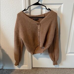 SHEIN Tan Button-Up Cardigan